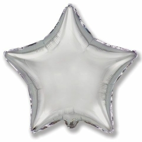 Шар Микро-звезда, серебро, (4''/10 см)  1 шт.